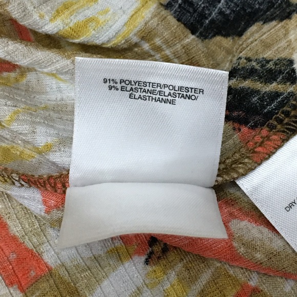 KASPER Pleated Leaf Print Sleeveless Crinkle Stretch Top - Women’s Large - Picture 8 of 11